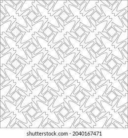 Vector pattern with symmetrical elements . Repeating geometric tiles from striped elements. black patterns.
