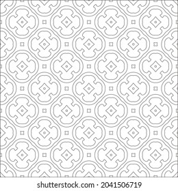 Vector pattern with symmetrical elements . Repeating geometric tiles from striped elements. black patterns.