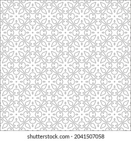 Vector pattern with symmetrical elements . Repeating geometric tiles from striped elements. black patterns.