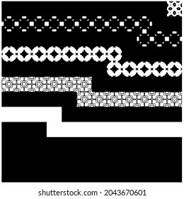 Vector pattern with symmetrical elements . Repeating geometric tiles from striped elements. black patterns.