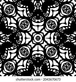 Vector pattern with symmetrical elements . Repeating geometric tiles from striped elements. black patterns.