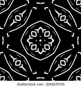 Vector pattern with symmetrical elements . Repeating geometric tiles from striped elements. black patterns.