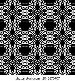 Vector pattern with symmetrical elements . Repeating geometric tiles from striped elements. black patterns.