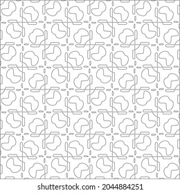 Vector pattern with symmetrical elements . Repeating geometric tiles from striped elements. black patterns.