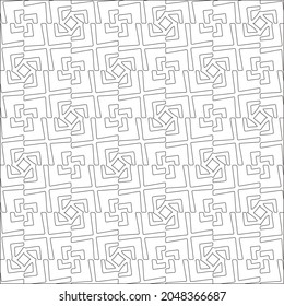 Vector pattern with symmetrical elements . Repeating geometric tiles from striped elements. black patterns.