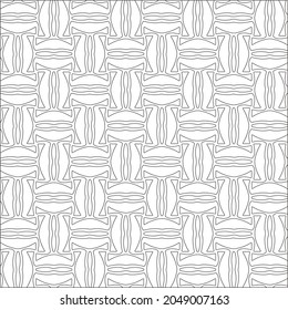 Vector pattern with symmetrical elements . Repeating geometric tiles from striped elements. black patterns.
