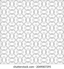 Vector pattern with symmetrical elements . Repeating geometric tiles from striped elements. black patterns.
