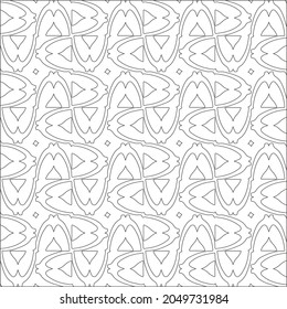 Vector pattern with symmetrical elements . Repeating geometric tiles from striped elements. black patterns.