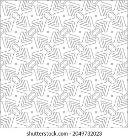 Vector pattern with symmetrical elements . Repeating geometric tiles from striped elements. black patterns.