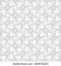 Vector pattern with symmetrical elements . Repeating geometric tiles from striped elements. black patterns.