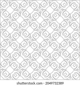 Vector pattern with symmetrical elements . Repeating geometric tiles from striped elements. black patterns.