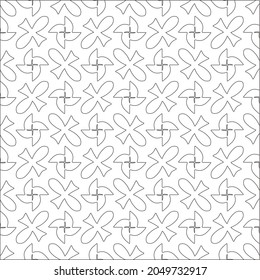 Vector pattern with symmetrical elements . Repeating geometric tiles from striped elements. black patterns.