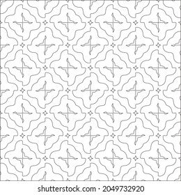 Vector pattern with symmetrical elements . Repeating geometric tiles from striped elements. black patterns.