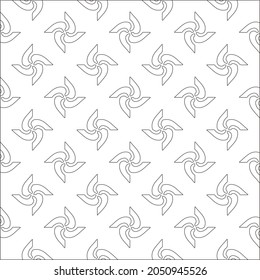 Vector pattern with symmetrical elements . Repeating geometric tiles from striped elements. black patterns.