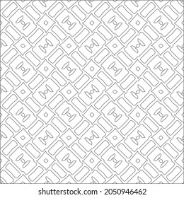 Vector pattern with symmetrical elements . Repeating geometric tiles from striped elements. black patterns.
