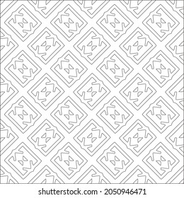 Vector pattern with symmetrical elements . Repeating geometric tiles from striped elements. black patterns.
