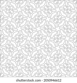 Vector pattern with symmetrical elements . Repeating geometric tiles from striped elements. black patterns.
