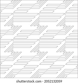 Vector pattern with symmetrical elements . Repeating geometric tiles from striped elements. black patterns.