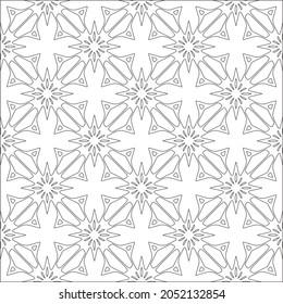 Vector pattern with symmetrical elements . Repeating geometric tiles from striped elements. black patterns.