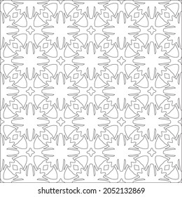 Vector pattern with symmetrical elements . Repeating geometric tiles from striped elements. black patterns.