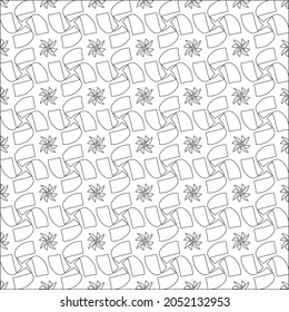 Vector pattern with symmetrical elements . Repeating geometric tiles from striped elements. black patterns.