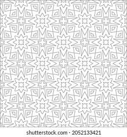 Vector pattern with symmetrical elements . Repeating geometric tiles from striped elements. black patterns.