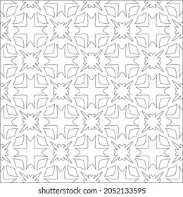 Vector pattern with symmetrical elements . Repeating geometric tiles from striped elements. black patterns.