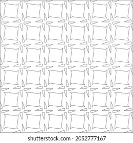 Vector pattern with symmetrical elements . Repeating geometric tiles from striped elements.Monochrome stylish texture.Black and white pattern for wallpapers and backgrounds.
