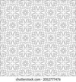 Vector pattern with symmetrical elements . Repeating geometric tiles from striped elements.Monochrome stylish texture.Black and white pattern for wallpapers and backgrounds.
