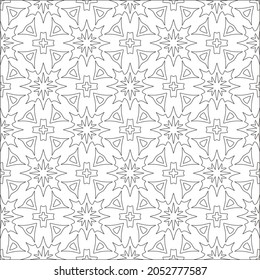 Vector pattern with symmetrical elements . Repeating geometric tiles from striped elements.Monochrome stylish texture.Black and white pattern for wallpapers and backgrounds.
