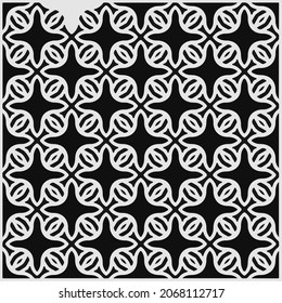 
Vector pattern with symmetrical elements . Repeating geometric tiles from striped elements.large black pattern .