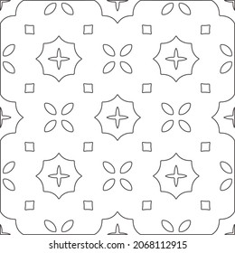 
Vector pattern with symmetrical elements . Repeating geometric tiles from striped elements.large black pattern .