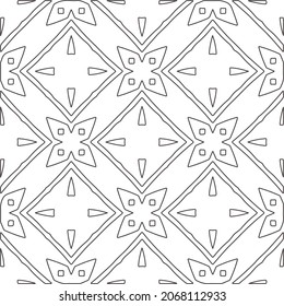 Vector pattern with symmetrical elements . Repeating geometric tiles from striped elements.large black pattern .
