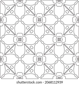 
Vector pattern with symmetrical elements . Repeating geometric tiles from striped elements.large black pattern .