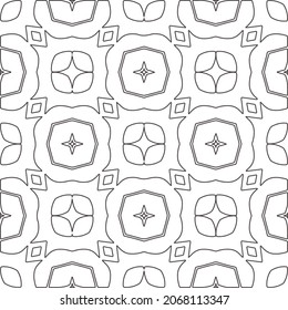 
Vector pattern with symmetrical elements . Repeating geometric tiles from striped elements.large black pattern .