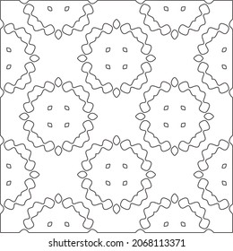 Vector pattern with symmetrical elements . Repeating geometric tiles from striped elements.large black pattern .