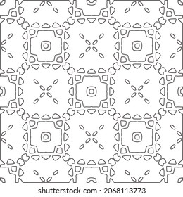 
Vector pattern with symmetrical elements . Repeating geometric tiles from striped elements.large black pattern .