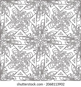 Vector pattern with symmetrical elements . Repeating geometric tiles from striped elements.large black pattern .