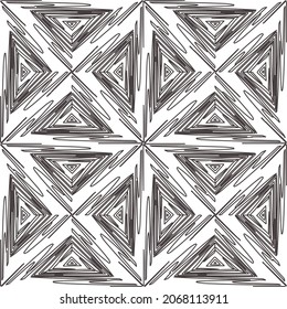 
Vector pattern with symmetrical elements . Repeating geometric tiles from striped elements.large black pattern .