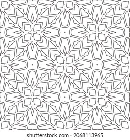 Vector pattern with symmetrical elements . Repeating geometric tiles from striped elements.large black pattern .