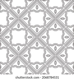 Vector pattern with symmetrical elements . Repeating geometric tiles from striped elements.large black pattern .
