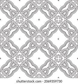 Vector pattern with symmetrical elements . Repeating geometric tiles from striped elements.Monochrome stylish texture.Black and white pattern for wallpapers and backgrounds.