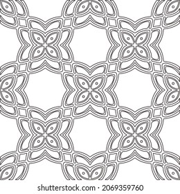 Vector pattern with symmetrical elements . Repeating geometric tiles from striped elements.Monochrome stylish texture.Black and white pattern for wallpapers and backgrounds.