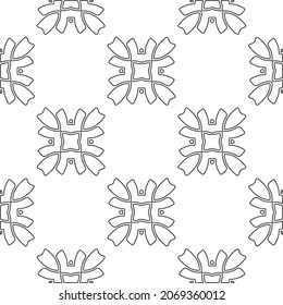 Vector pattern with symmetrical elements . Repeating geometric tiles from striped elements.Monochrome stylish texture.Black and white pattern for wallpapers and backgrounds.
