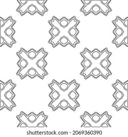 Vector pattern with symmetrical elements . Repeating geometric tiles from striped elements.Monochrome stylish texture.Black and white pattern for wallpapers and backgrounds.