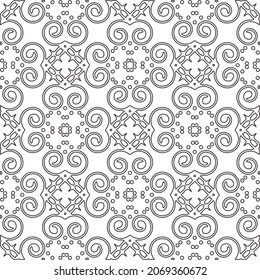 Vector pattern with symmetrical elements . Repeating geometric tiles from striped elements.Monochrome stylish texture.Black and white pattern for wallpapers and backgrounds.