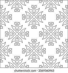Vector pattern with symmetrical elements . Repeating geometric tiles from striped elements.Monochrome stylish texture.Black and white pattern for wallpapers and backgrounds.
