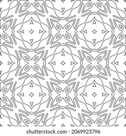 Vector pattern with symmetrical elements . Repeating geometric tiles from striped elements.Monochrome stylish texture.Black and white pattern for wallpapers and backgrounds.