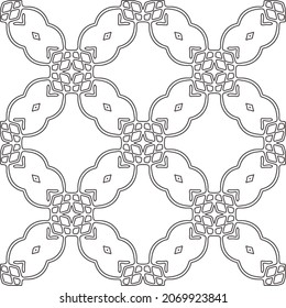 Vector pattern with symmetrical elements . Repeating geometric tiles from striped elements.Monochrome stylish texture.Black and white pattern for wallpapers and backgrounds.