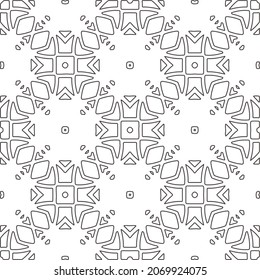 Vector pattern with symmetrical elements . Repeating geometric tiles from striped elements.Monochrome stylish texture.Black and white pattern for wallpapers and backgrounds.